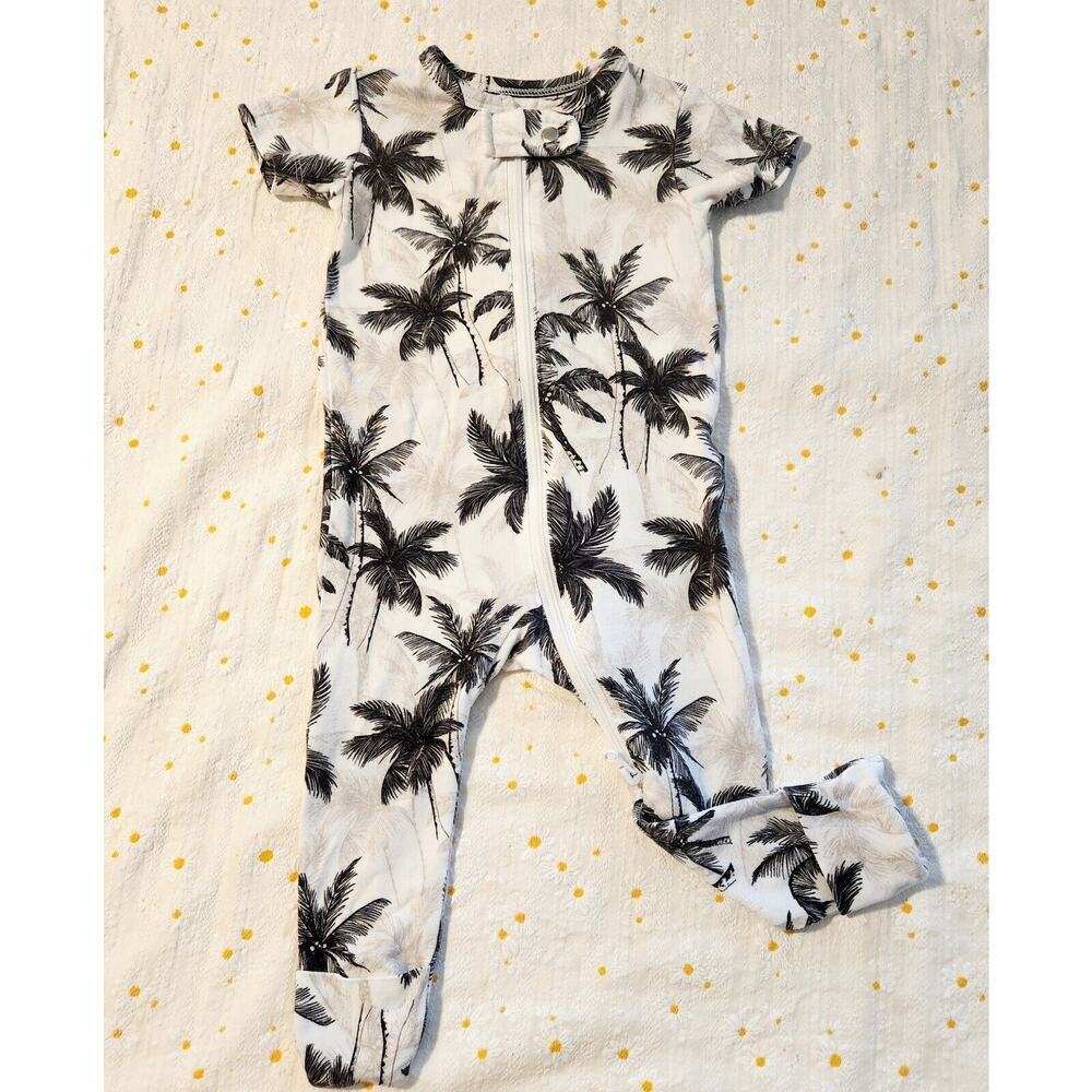 Little Bipsy Palm x Baby Breez Overall Romper Unisex Infant 0-3month Black/White